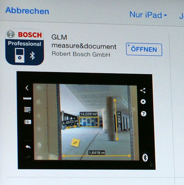Bosch-App zum GLM 100 C im App-Store