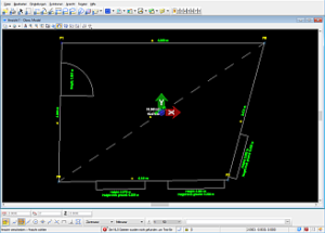 Raum mit schiefen Winkeln: als DWG 3D exportiert und in Bentley View dargestellt
